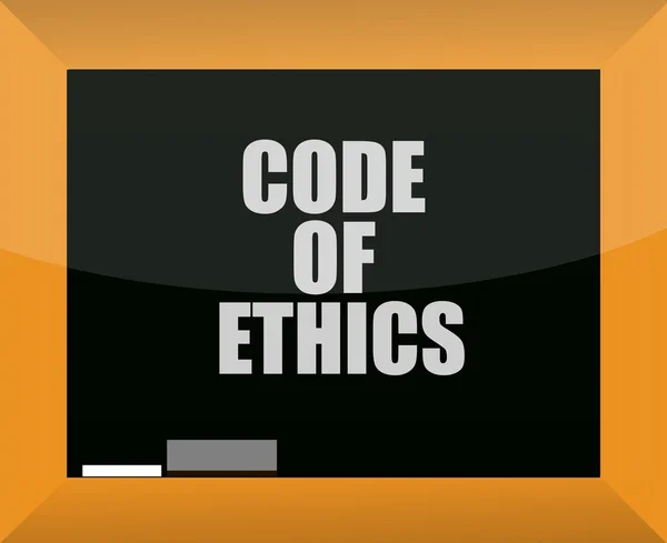 Code of ethics blackboard illustration design over white — Stock Photo, Image