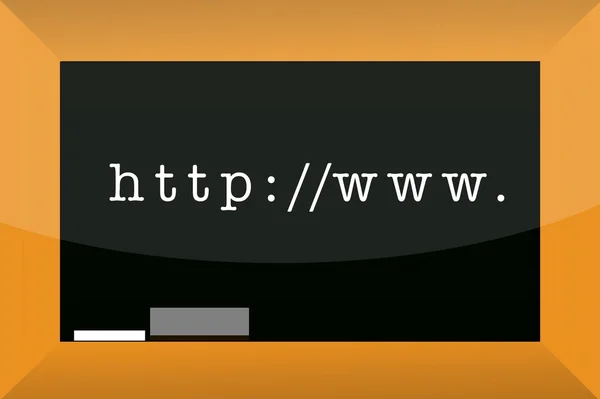 Διεύθυνση της ιστοσελίδας που συντάσσεται με κιμωλία σε έναν πίνακα — Φωτογραφία Αρχείου