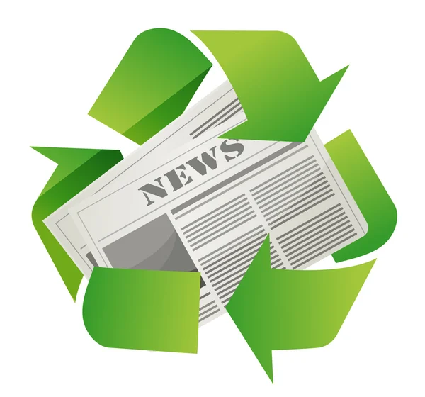 Recycle newspaper design over a white background — Stock Photo, Image
