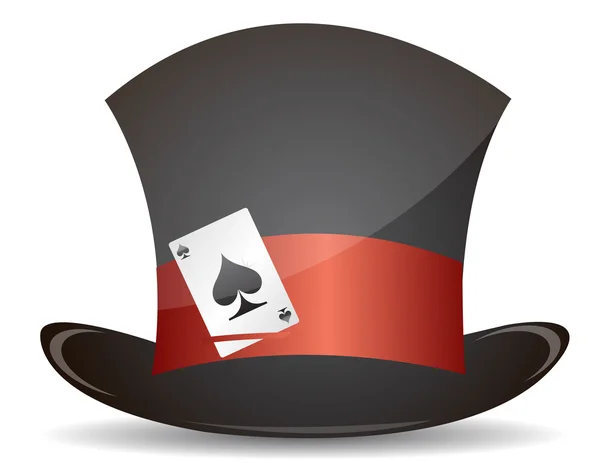 Diseño de ilustración de sombrero mágico y tarjeta de as — Foto de Stock