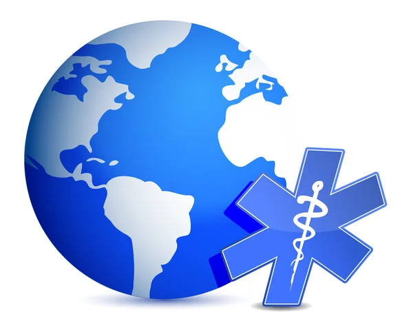 Globus mit medizinischem Symbol Illustration Design — Stockfoto