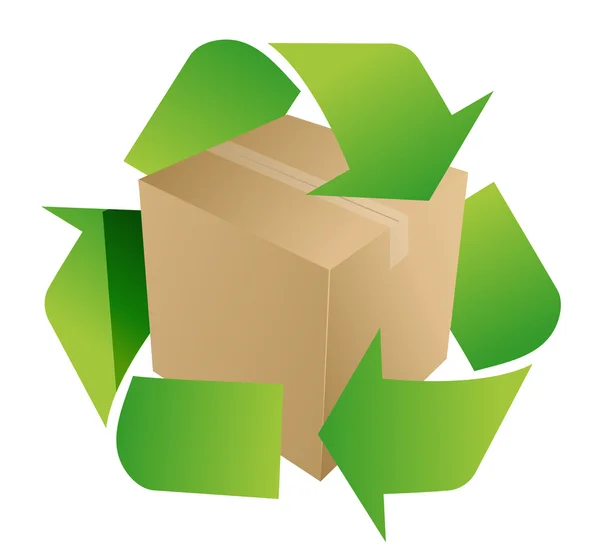 Design de ilustração de símbolo de reciclagem de caixa em branco — Fotografia de Stock