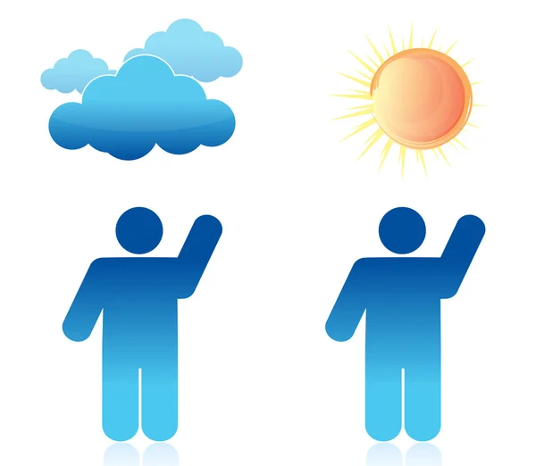 Wetter sonnig und bewölkt Illustration Design — Stockfoto