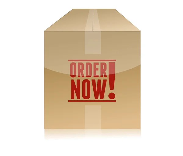 Sipariş şimdi karton kutu illüstrasyon tasarımı — Stok fotoğraf