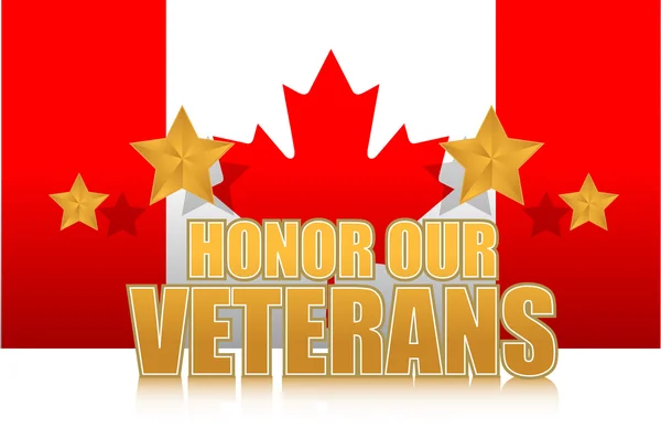 Canada honor our veterans gold illustration sign design on white — Stock Photo, Image