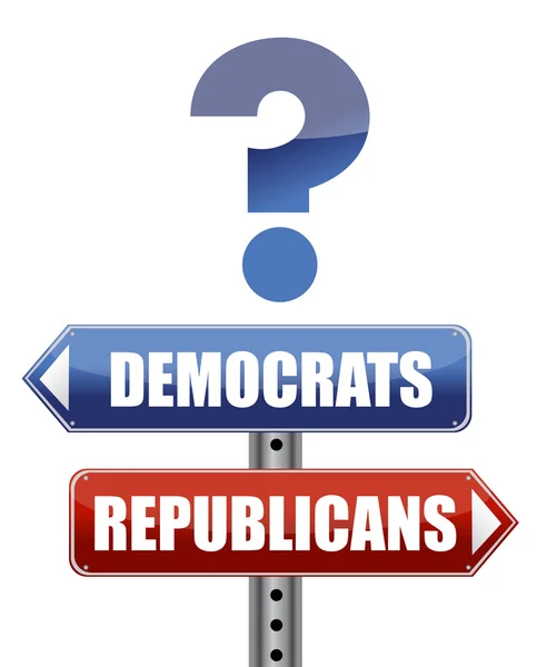 Soru Demokratlar ve Cumhuriyetçiler illüstrasyon tasarımı — Stok fotoğraf