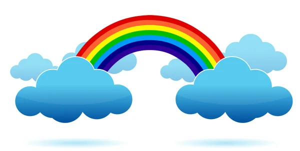 इंद्रधनुष और बादल चित्रण डिजाइन — स्टॉक फ़ोटो, इमेज