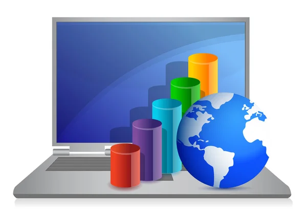 Business laptop konceptdesign illustration på vit — Stockfoto