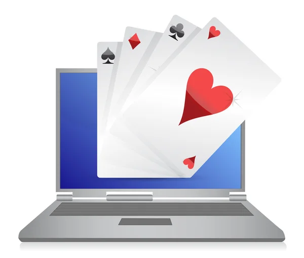 Online gambling cards game illustration design on white — Stock Photo, Image