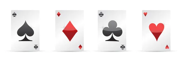 Παίζουν χαρτιά. τέσσερις άσους πόκερ εικονογράφηση σχεδιασμός — ストック写真