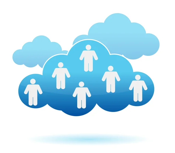 Cloud Computing Konzept. Illustrationsdesign für soziale Netzwerke — Stockfoto