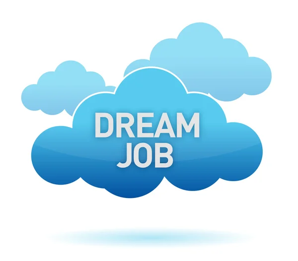 Dream Job diseño de ilustración en la nube sobre blanco — Foto de Stock