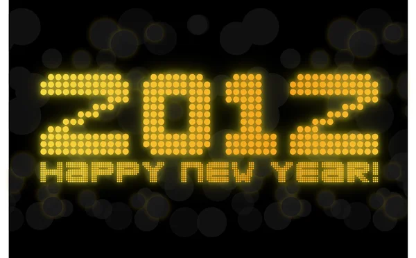 2012 New Year Card - neon lights shining