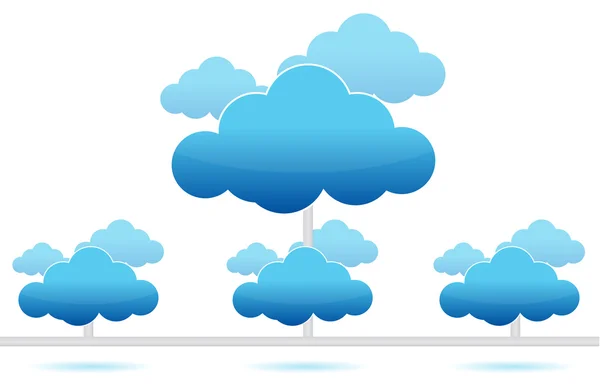 Cloud Computing Netzwerkverbindung Illustration Design auf weiß — Stockfoto