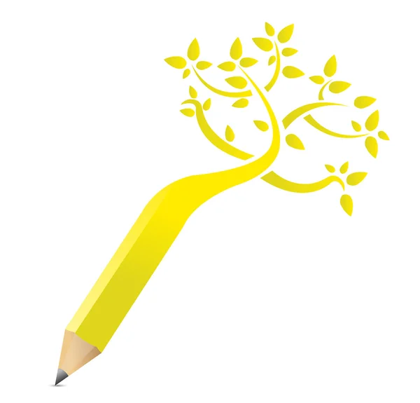 पेड़ पेंसिल अवधारणा इलस्ट्रेशन डिजाइन सफेद पर — स्टॉक फ़ोटो, इमेज