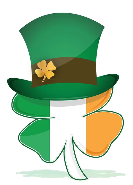 Chapéu de São Patrício com desenho de ilustração de trevo irlandês — Fotografia de Stock