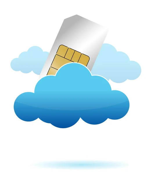 SIM-kortet i molnet illustration design — Stockfoto