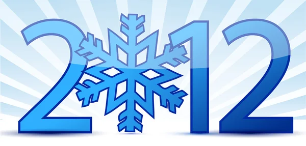 Fiocco di neve 2012 testo illustrazione design — Foto Stock
