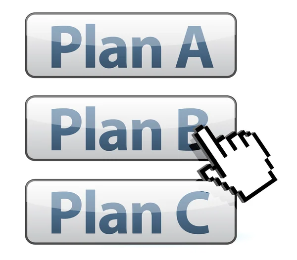 Markören att välja planlösning illustration på vit bakgrund — Stockfoto