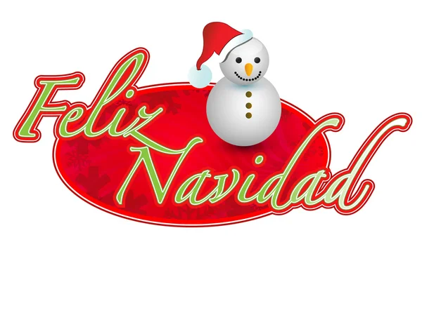 Spagnolo - Buon Natale pupazzo di neve segno illustrazione design — Foto Stock