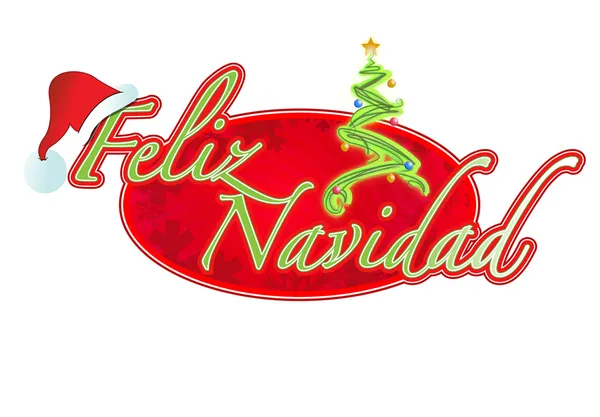 Segno spagnolo di Natale illustrazione design Feliz Navidad — Foto Stock