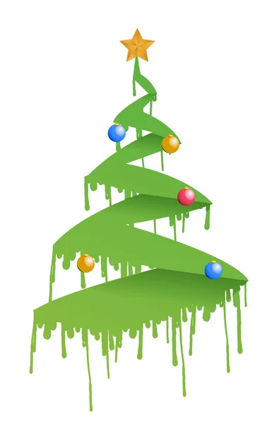 墨水的圣诞树插画设计 — 图库照片