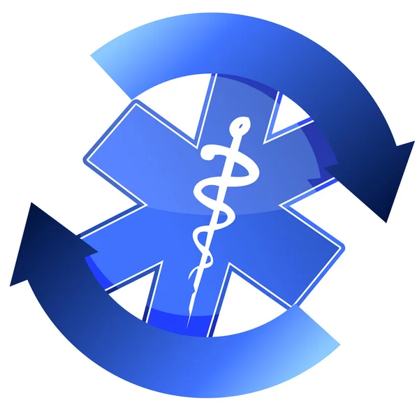 Diseño de ilustración de ciclo médico azul 24 / 7 — Foto de Stock
