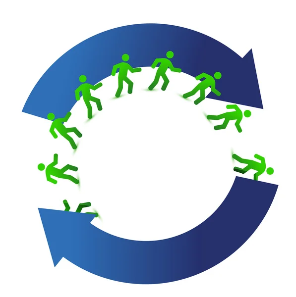 Socialmedia netzwerk bewegung zyklus illustration design auf weiß — Stockfoto