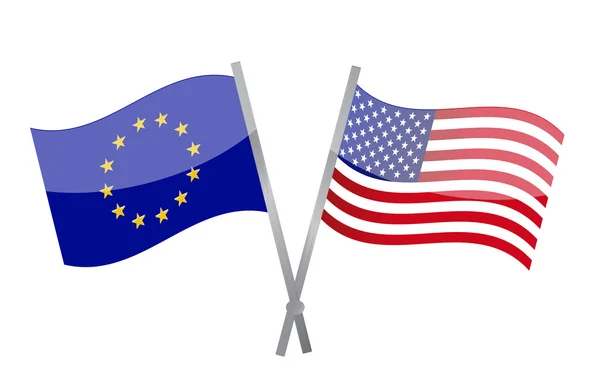 Amérique et Europe alliance illustration design — Photo