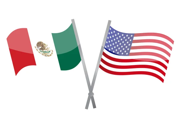 美国和墨西哥的联盟和友谊 — 图库照片