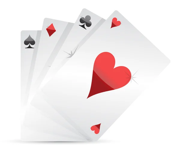 Zestaw kart do gry ilustracja wzoru na białym — Zdjęcie stockowe