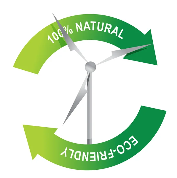 Recycling-Windkraftanlage auf weißem Hintergrund Illustration Design — Stockfoto