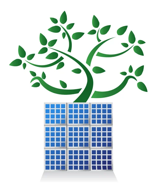 Solar panel plant illustration design , on white background — Stock Photo, Image