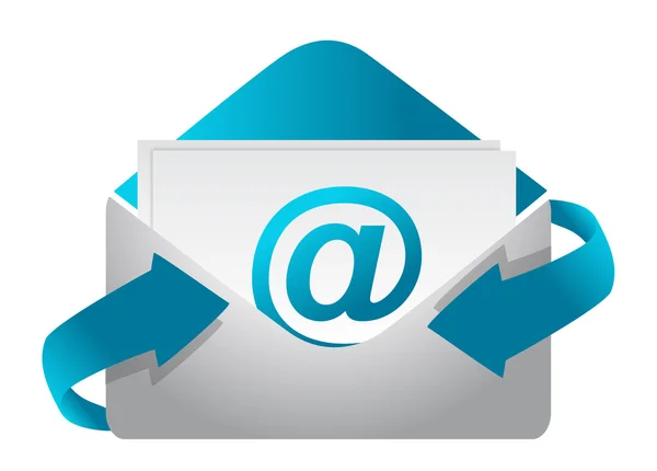 Concepção de e-mail ilustração design sobre um fundo branco — Fotografia de Stock