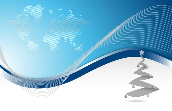 Blue winter christmas tree background illustration design — Stock Photo, Image
