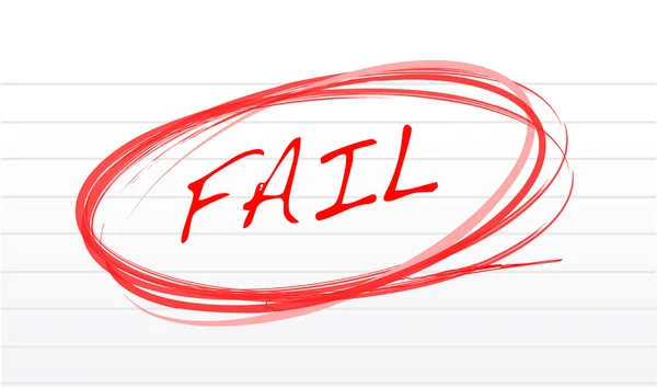 Fail written on a notepad paper illustration design — Stock Photo, Image