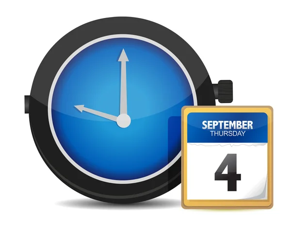Pojęcie czasu. zegar i kalendarz projektu ilustracja — Zdjęcie stockowe