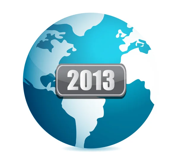 2013 globe illustration design över vit bakgrund — Stockfoto