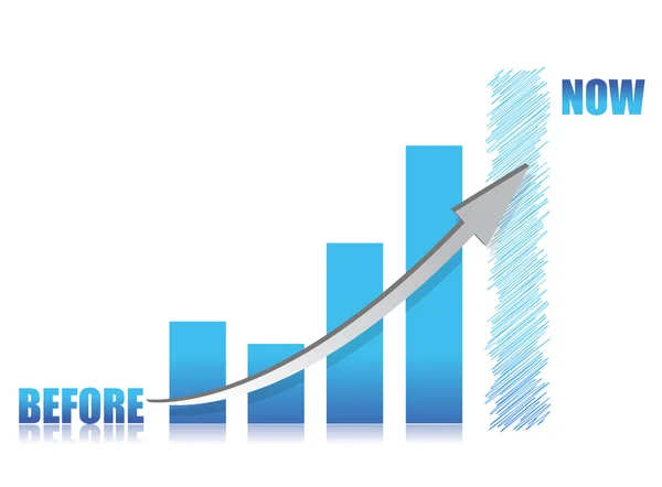 Obchodní koncepce-modré sklo graf ilustrace design — Stock fotografie