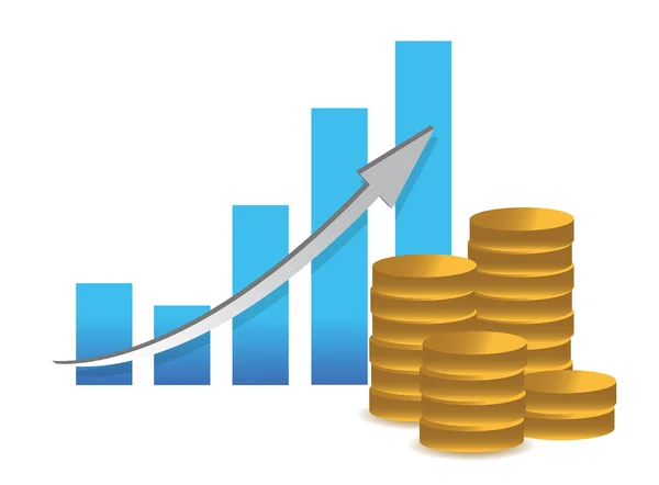 Finanzielle Erfolgskonzept - Graphik Illustration Design auf weiß — Stockfoto