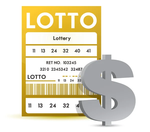 Lottery ticket with dollar sign illustration design — Stock Photo, Image