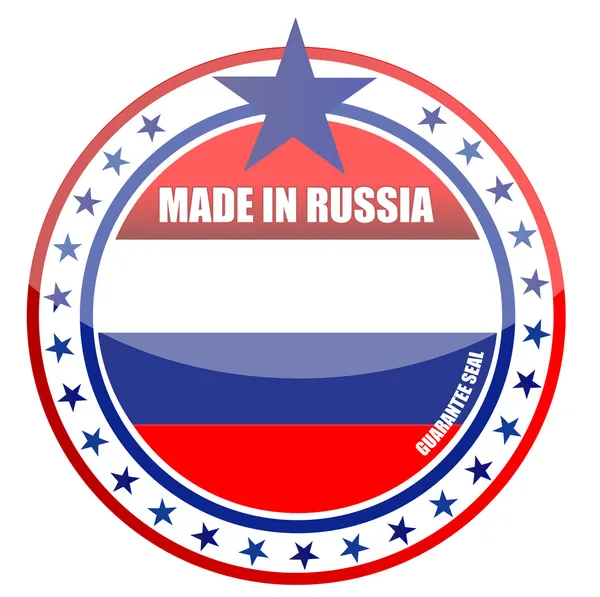 Gemaakt in Rusland illustratie ontwerp zegel over Wit — Stockfoto