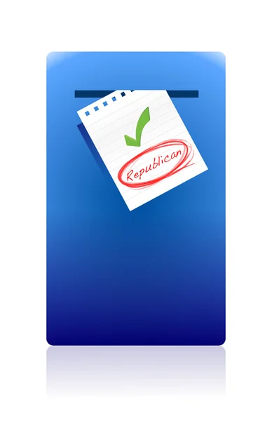 Posta kutusu ve Cumhuriyetçi oy illüstrasyon tasarımı — Stok fotoğraf