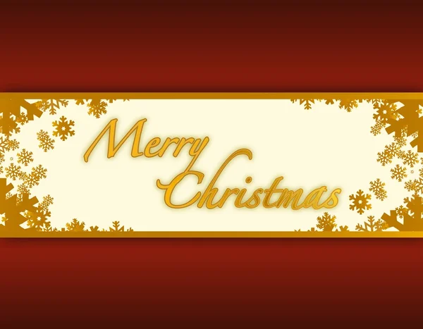 Frohe Weihnachten Karte Illustration Design mit goldenen Schneeflocken — Stockfoto