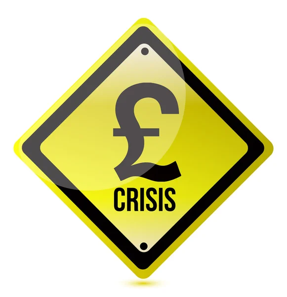 Amarelo libra crise sinal ilustração design no branco — Fotografia de Stock