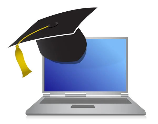 Online education graduation concept illustration design — Stock Photo, Image