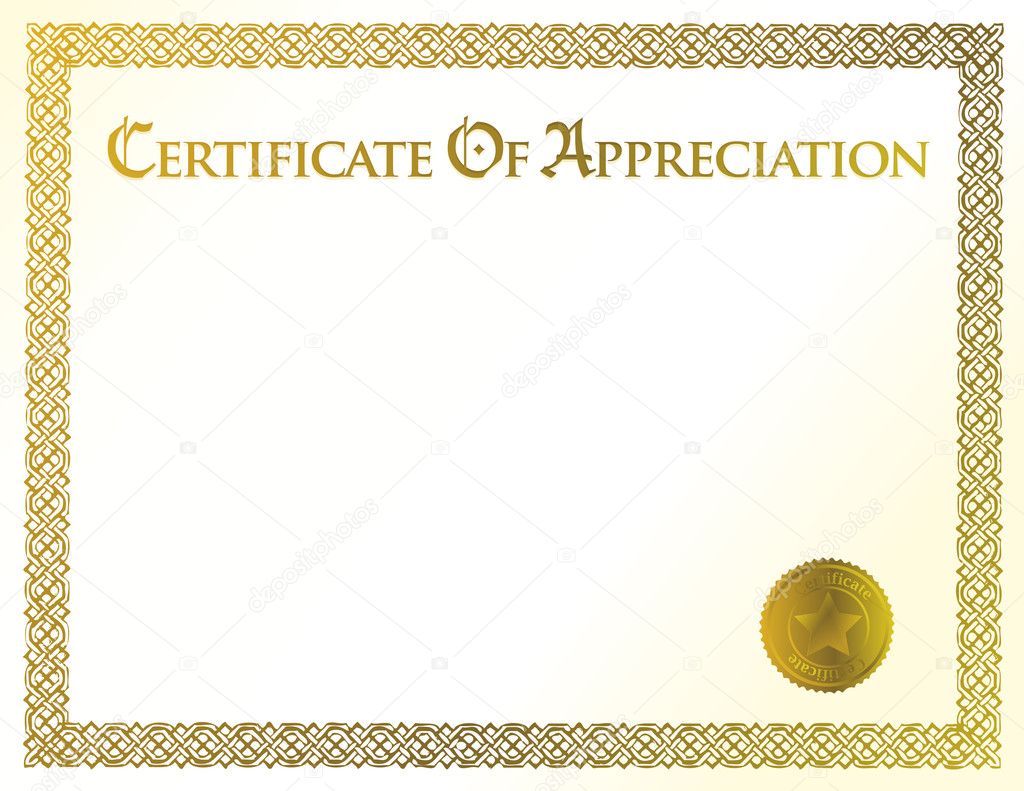 Certificate of achievement illustration template Stock Photo by With Regard To Certificates Of Appreciation Template