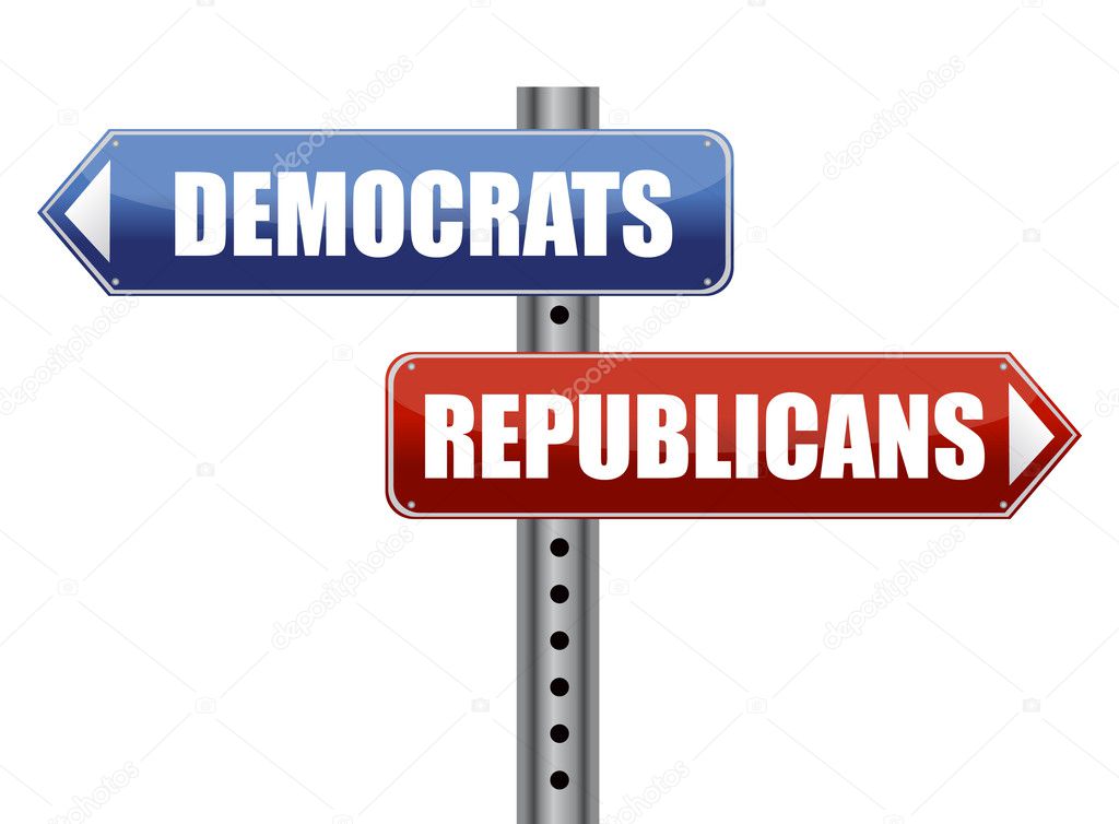 Democrats and Republicans election choices illustration