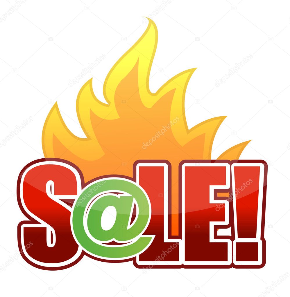 Online Fire Sale text illustration design