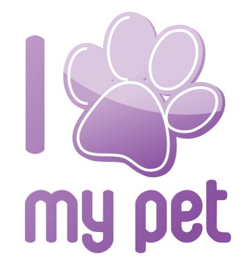 I love my pet illustration design on white background clipart